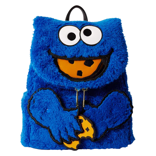 Sesame Street Cookie Monster Plush Cosplay Mini Backpack With Coin Bag Loungefly