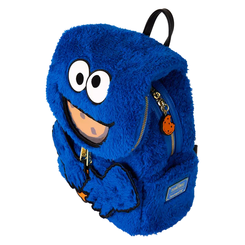 Sesame Street Cookie Monster Plush Cosplay Mini Backpack With Coin Bag Loungefly