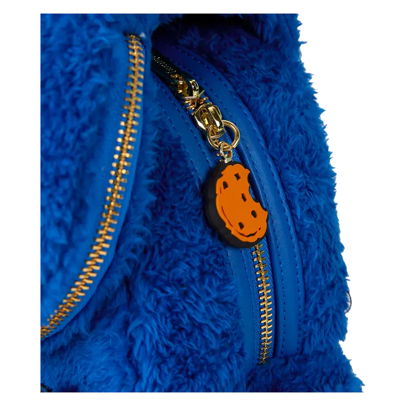 Sesame Street Cookie Monster Plush Cosplay Mini Backpack With Coin Bag Loungefly