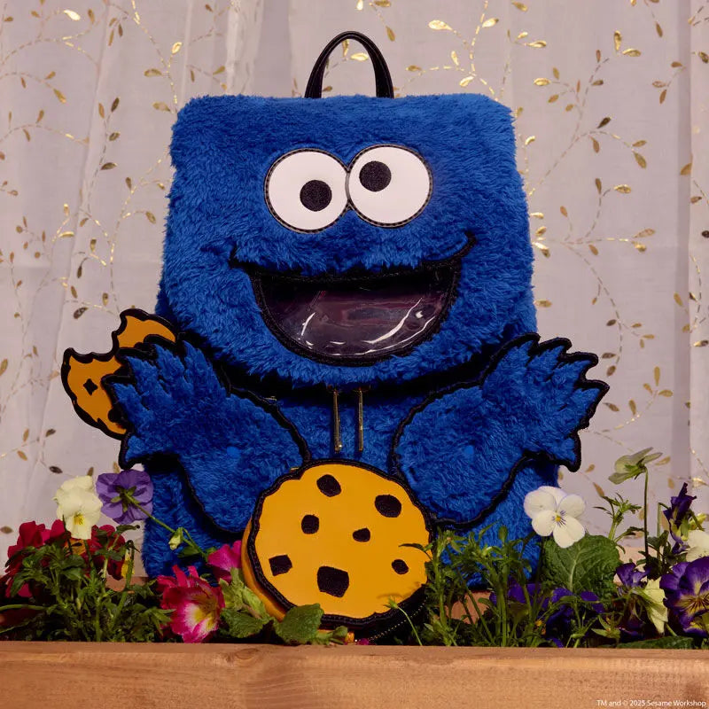 Sesame Street Cookie Monster Plush Cosplay Mini Backpack With Coin Bag Loungefly