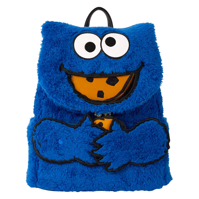 Sesame Street Cookie Monster Plush Cosplay Mini Backpack With Coin Bag Loungefly