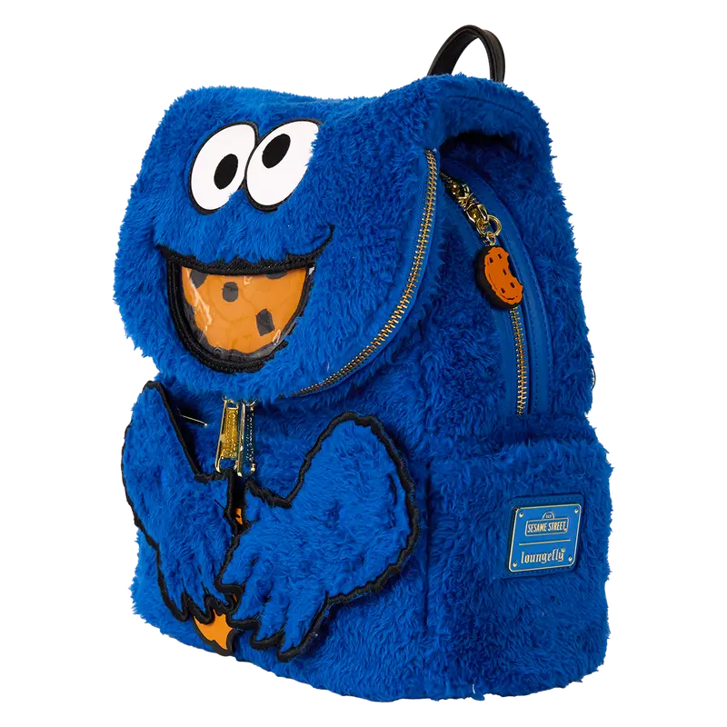 Sesame Street Cookie Monster Plush Cosplay Mini Backpack With Coin Bag Loungefly