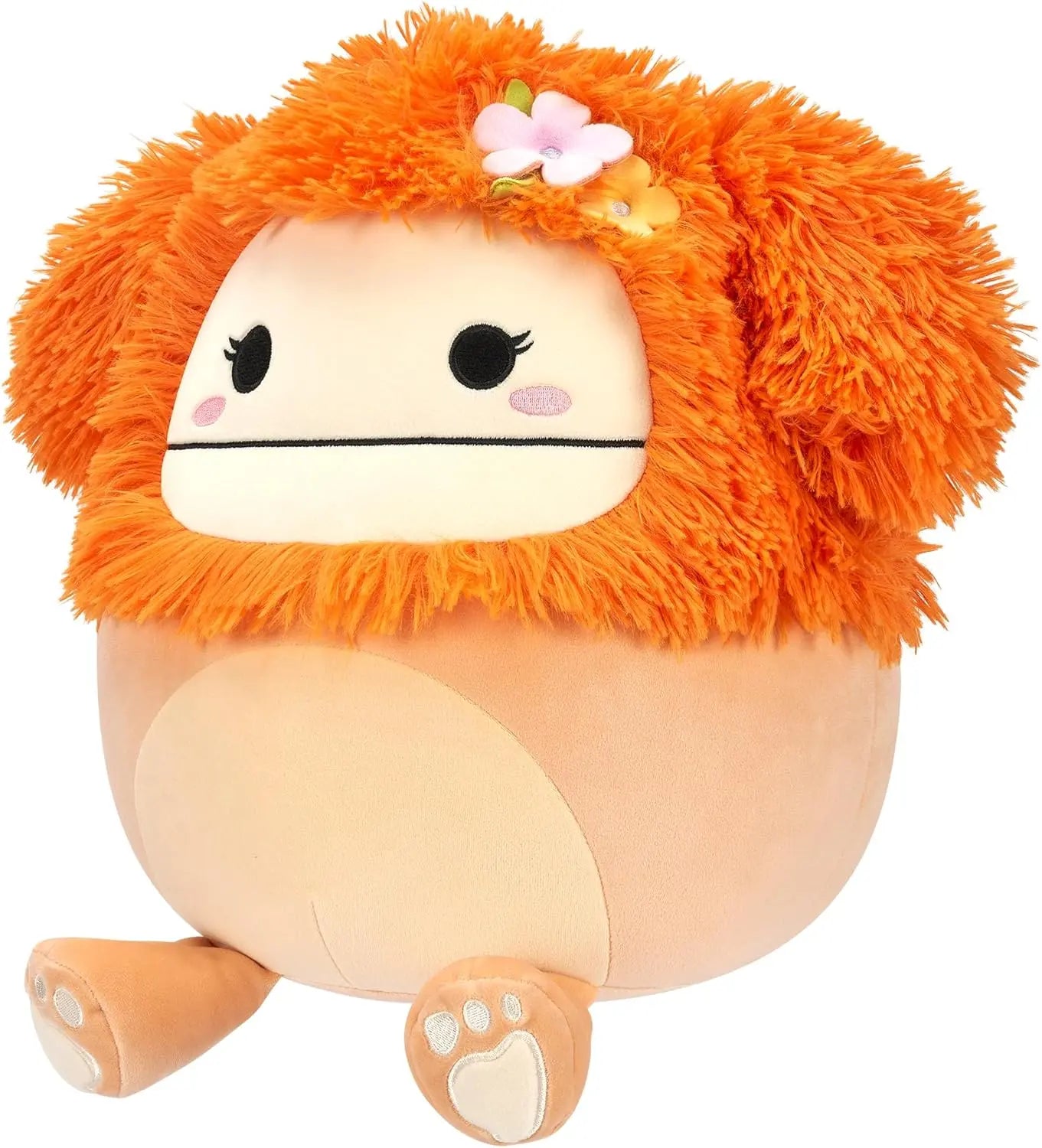 Squishmallows 12" Plush Shasta the Light Orange Bigfoot with Flower Squishmallows