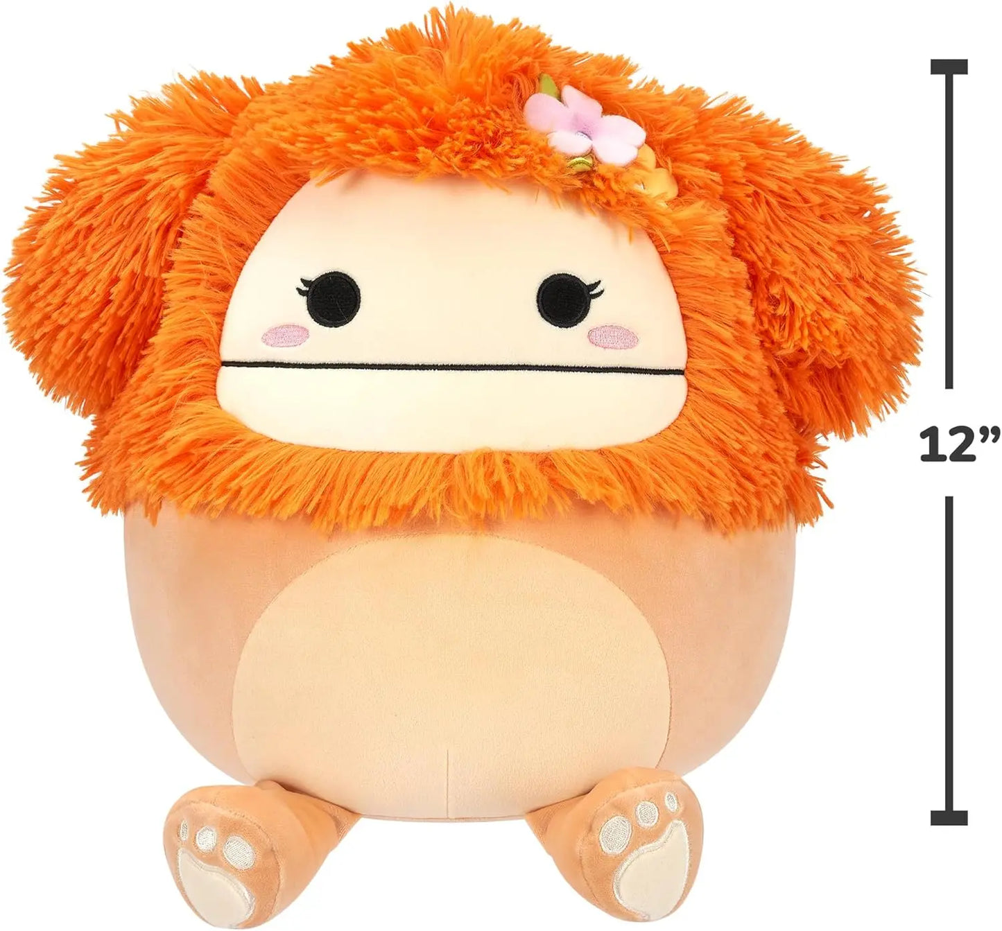 Squishmallows 12" Plush Shasta the Light Orange Bigfoot with Flower Squishmallows