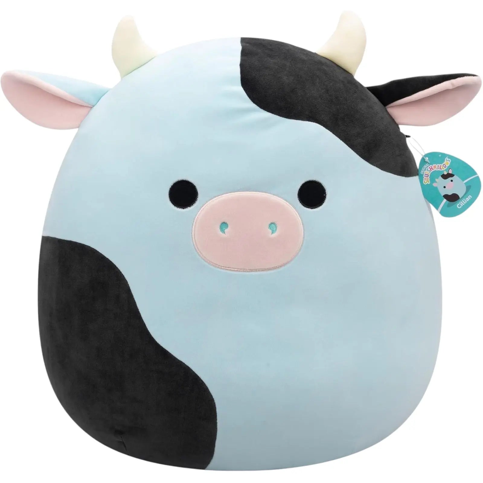 Squishmallows 20" Plush Blue and Black Cow Cillian Squishmallows