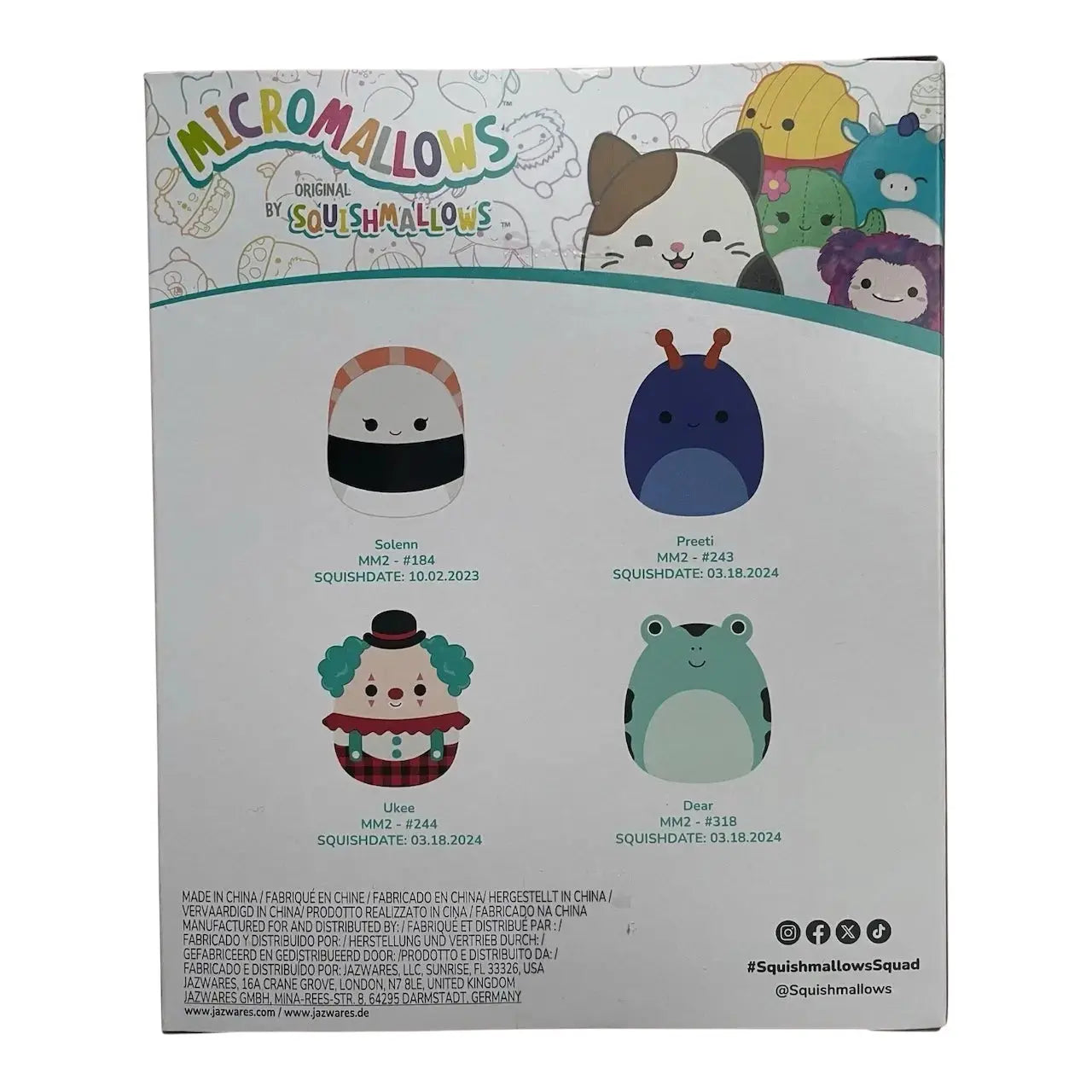 Squishmallows Micromallows Plush 4 Pack Solenn Preeti Ukee Dear - My Store