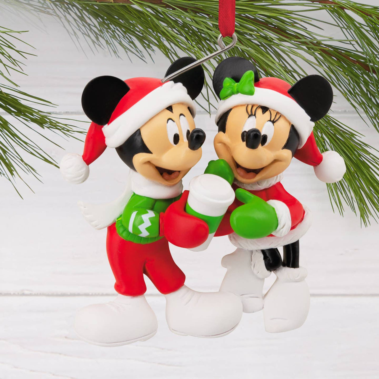 Hallmark Collectable Disney Ornament Festive Mickey & Minnie Mouse - Kawaii Toys