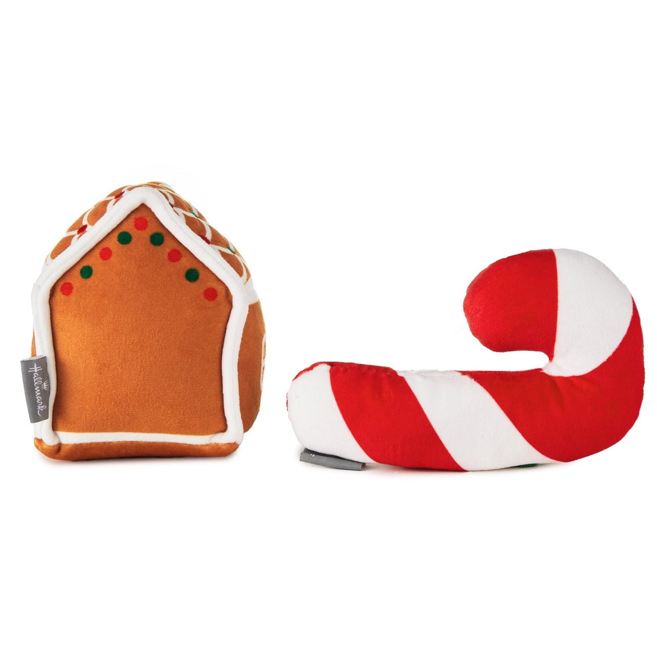 Hallmark Gingerbread House and Candy Cane Magnetic Plush Pair - Kawaii Toys