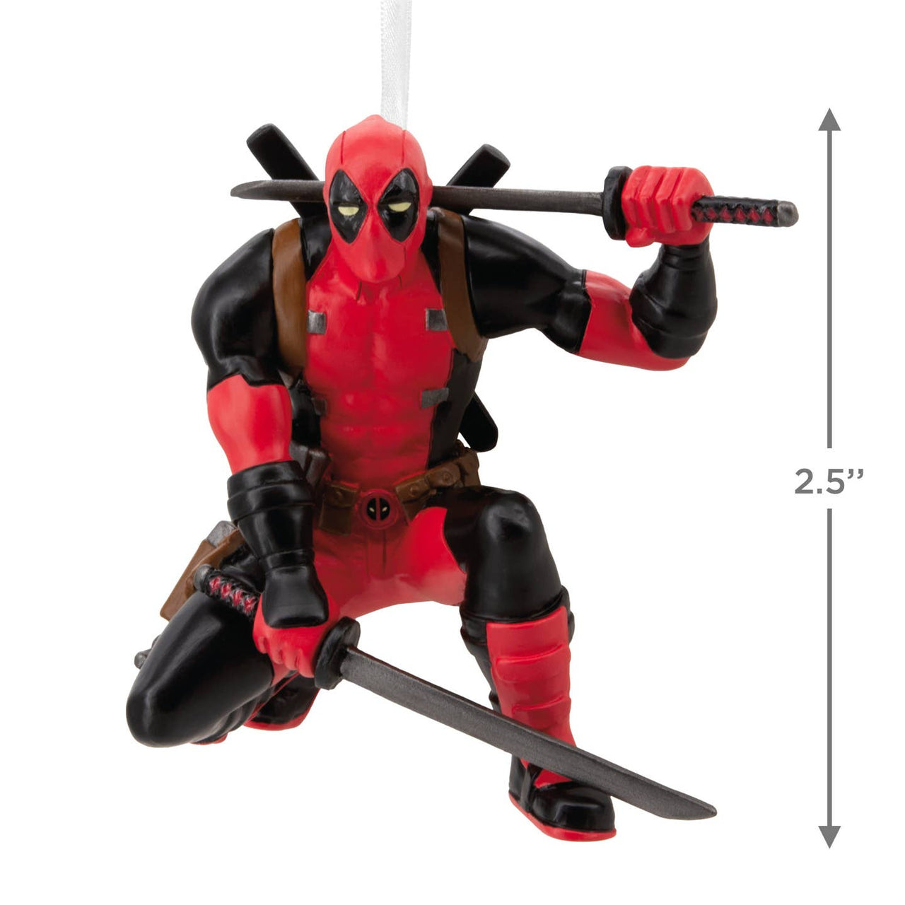 Hallmark Marvel Hanging Ornament Deadpool with Katana Swords & Pose - Kawaii Toys