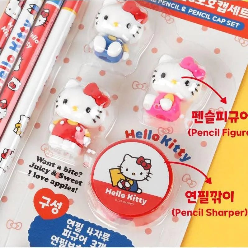 Hello Kitty Figure Pencil & Pencil Cap Set - Kawaii Toys