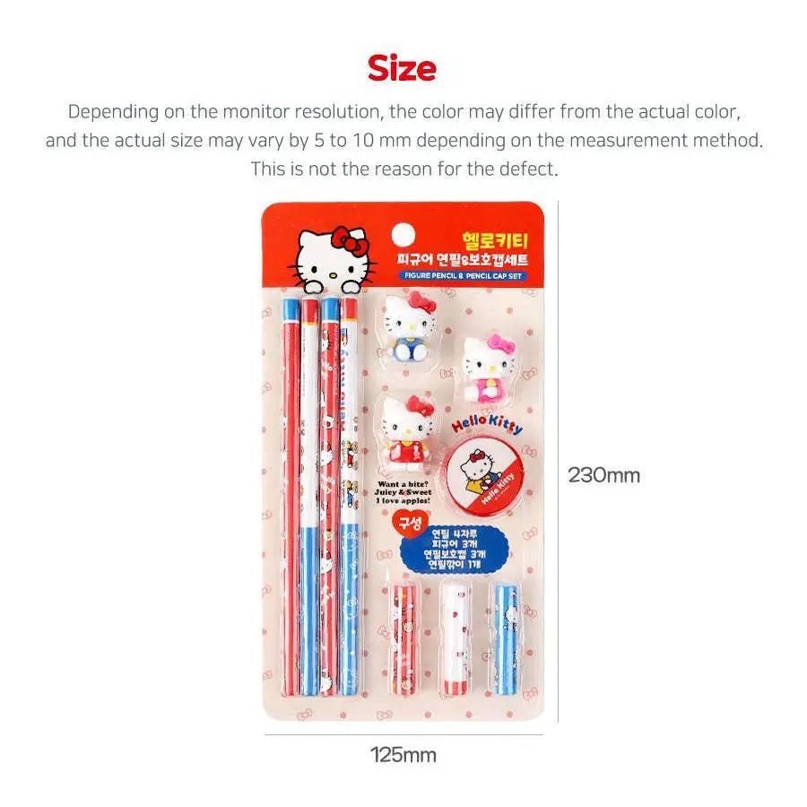 Hello Kitty Figure Pencil & Pencil Cap Set - Kawaii Toys