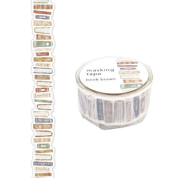 Japan Mind Wave Brown Book Masking Washi Tape - Kawaii Toys