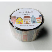 Japan Mind Wave Washi Tape Edge - less Masking Tape Row of Houses - Kawaii Toys