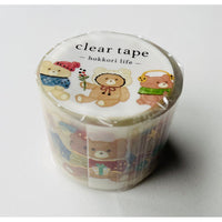 Japan Mind Wave Washi Tape Hokkori Life Bear Clear 30mm - Kawaii Toys
