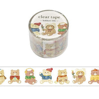 Japan Mind Wave Washi Tape Hokkori Life Bear Clear 30mm - Kawaii Toys