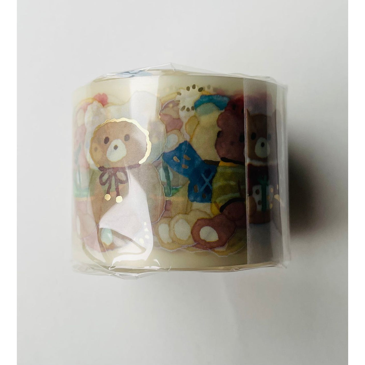 Japan Mind Wave Washi Tape Hokkori Life Bear Clear 30mm - Kawaii Toys