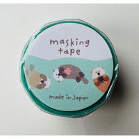 Japan Mind Wave Washi Tape Hokkori Masking Tape Die - Cut Sea Otter - Kawaii Toys