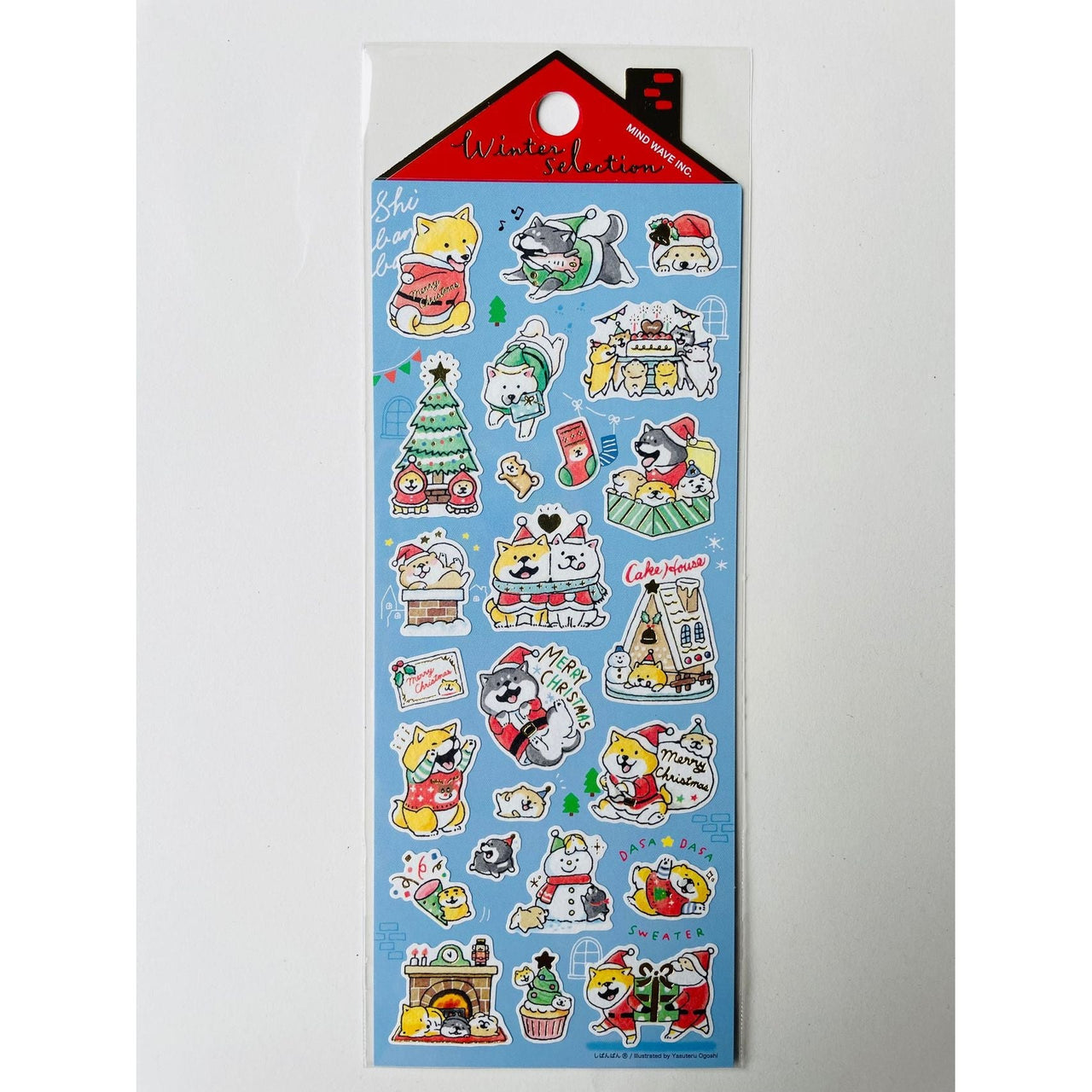 Japan Mind Wave Winter Selection Merry Christmas Kawaii Shiba Inu Dogs Stickers Sheet - Kawaii Toys