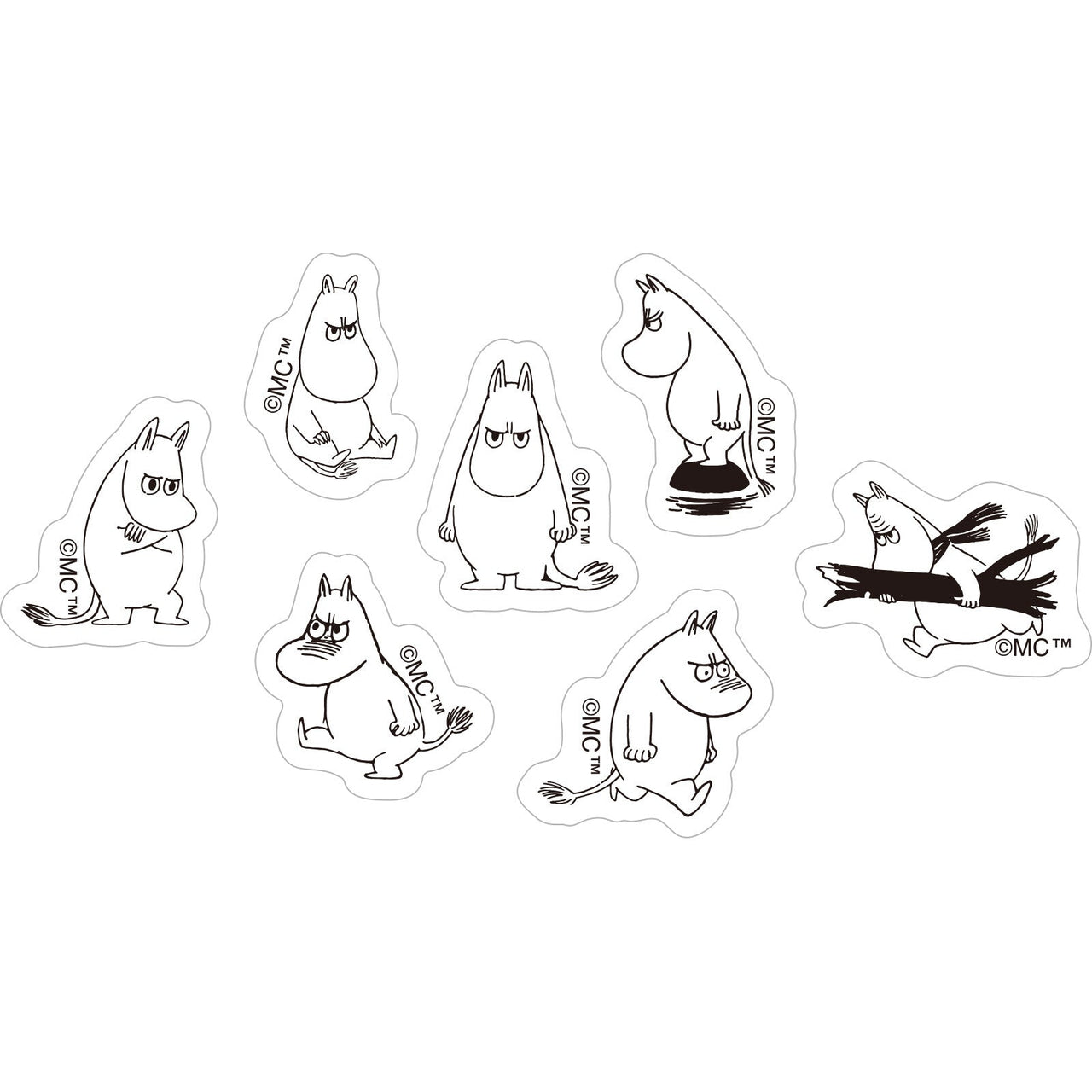 Japan World Craft Moomin Planner Stickers Face Series Angry Moomin Troll - Kawaii Toys