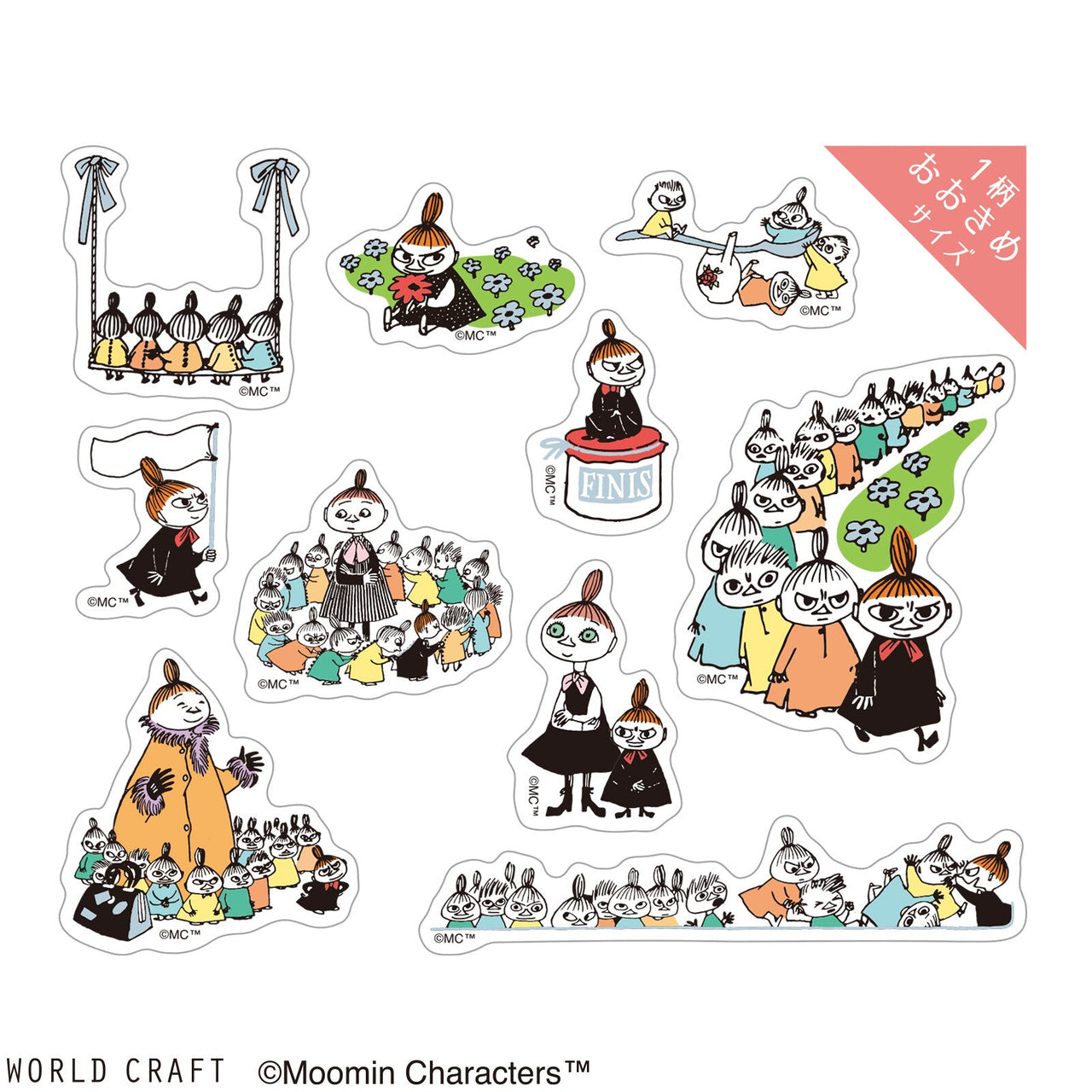 Japan World Craft Planner Stickers Moomin Sparkle Flake Sticker Clear Little My - Kawaii Toys