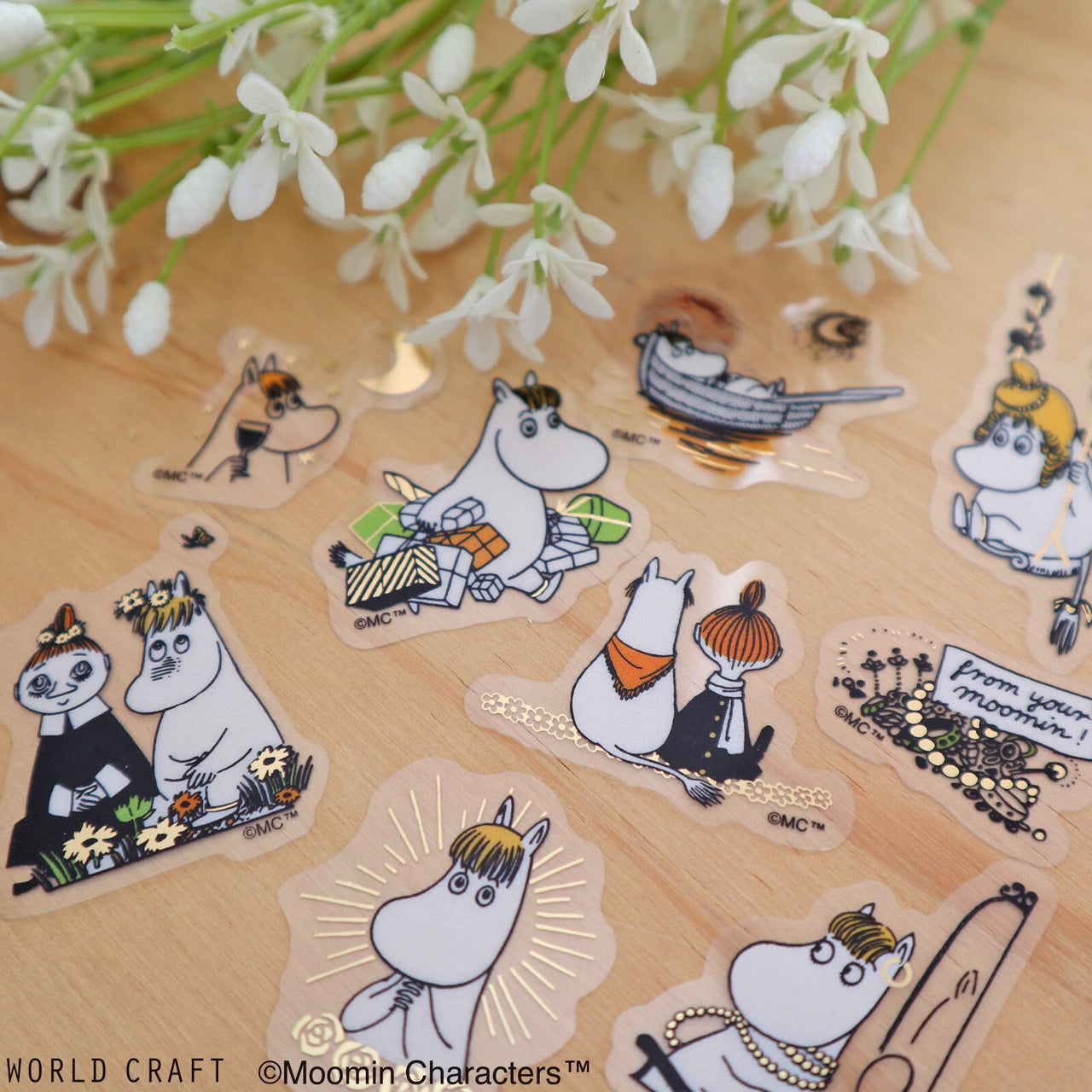 Japan World Craft Planner Stickers Moomin Sparkle Flake Sticker Clear Snorkmaiden - Kawaii Toys