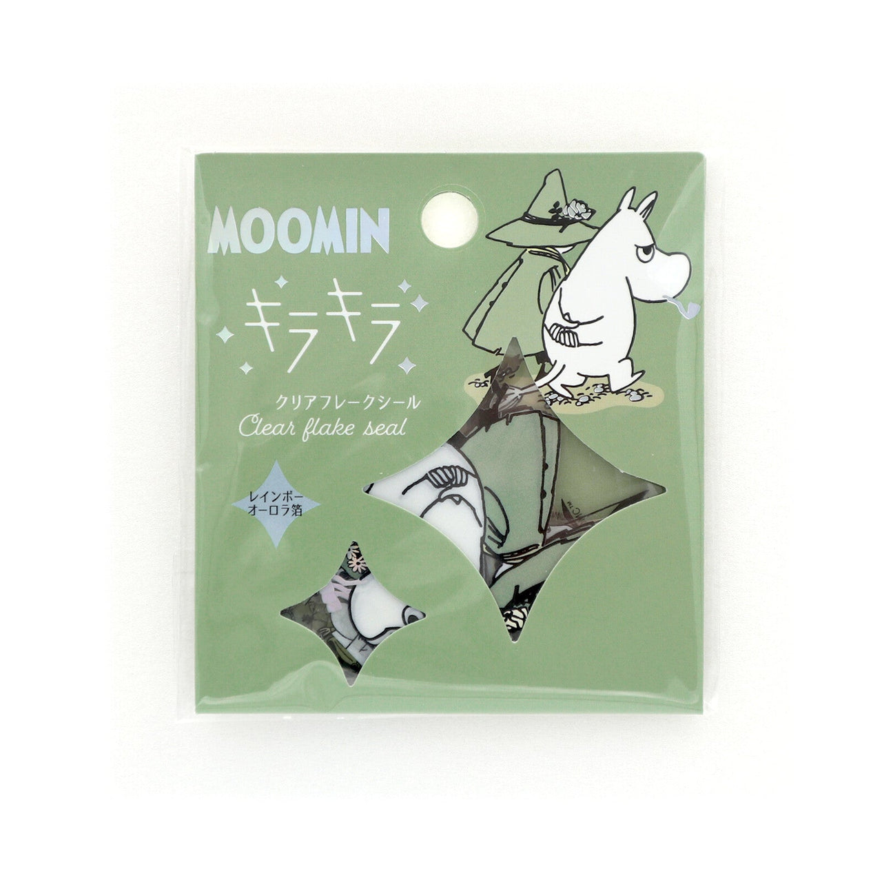 Japan World Craft Planner Stickers Moomin Sparkle Flake Sticker Clear Snufkin & Moomin Troll - Kawaii Toys