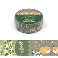 Japan World Craft Washi Tape Gift Kira - Kira Fox Masking Tape Starry Night 15mm - Kawaii Toys