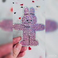 Pink Rabbit Glitter Sticker