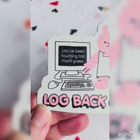 Pink Rabbit Log Back On Magnet