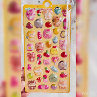 Bubble Puffy 3D Stickers Kawaii Cute Animals