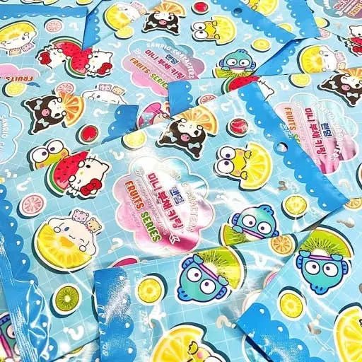 Sanrio Fruits Series Mini Fan Keyring - Random Blind Pack - Kawaii Toys