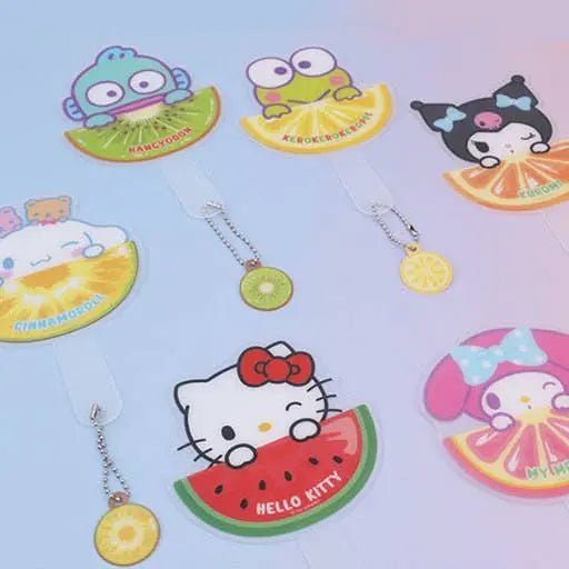 Sanrio Fruits Series Mini Fan Keyring - Random Blind Pack - Kawaii Toys