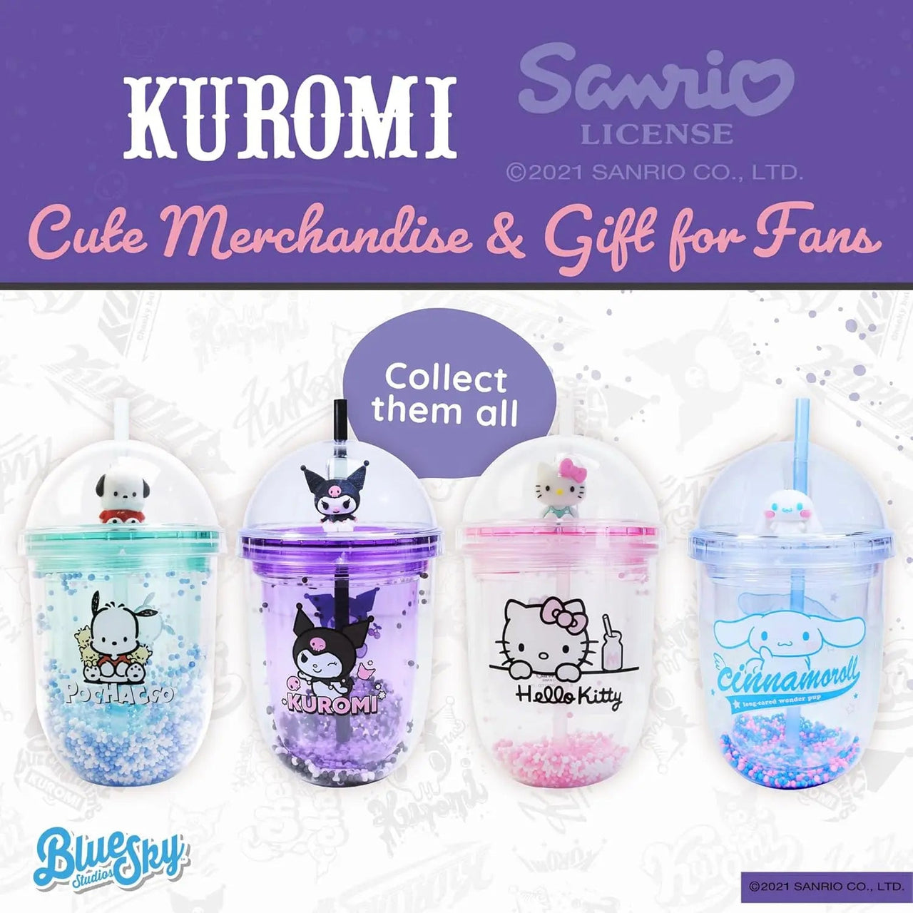 Sanrio Kuromi Boba Cup with Straw - Kawaii Toys