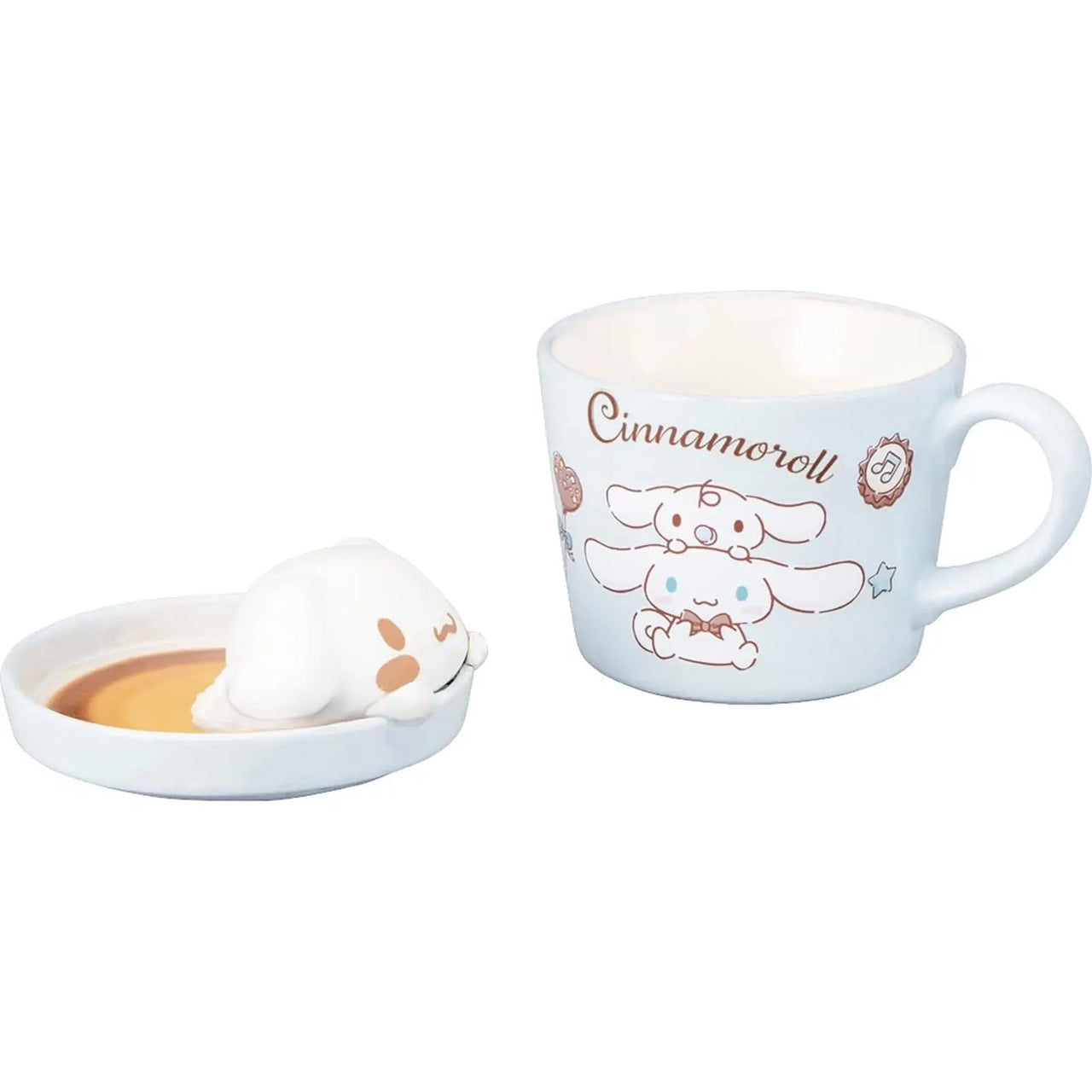 Sanrio Latte Art Mug Cinnamoroll 3D with Lid Light Blue - Kawaii Toys