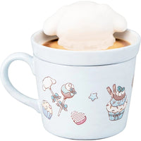 Sanrio Latte Art Mug Cinnamoroll 3D with Lid Light Blue - Kawaii Toys