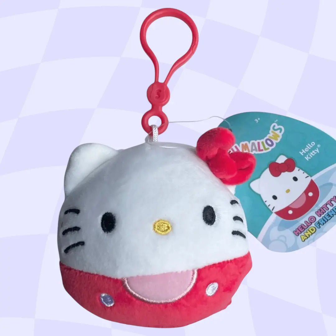 Squishmallows 3.5" Sanrio Hello Kitty Clip - On Plush Hello Kitty - Kawaii Toys