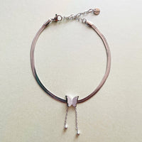 Zaari Luxe Silver Butterfly Anklet - Kawaii Toys