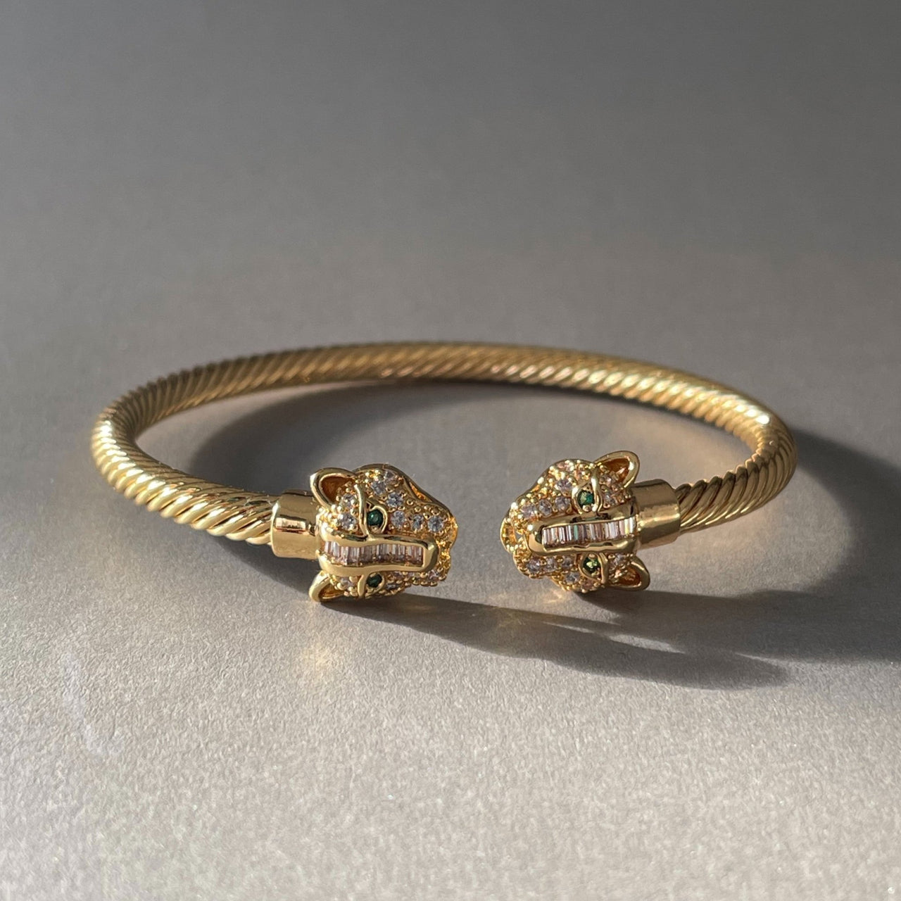 Zuri Gold Textured Panther Cuff - Kawaii Toys