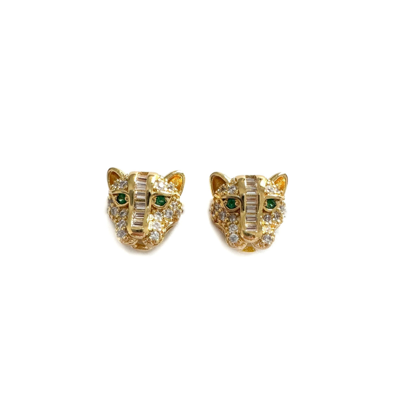 Zuri Luxe 18k Gold Plated Small Jewelled Panther Stud Earrings - Kawaii Toys